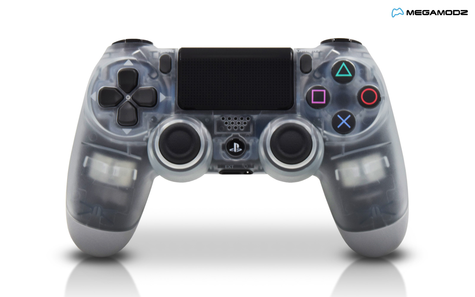 white crystal ps4 controller