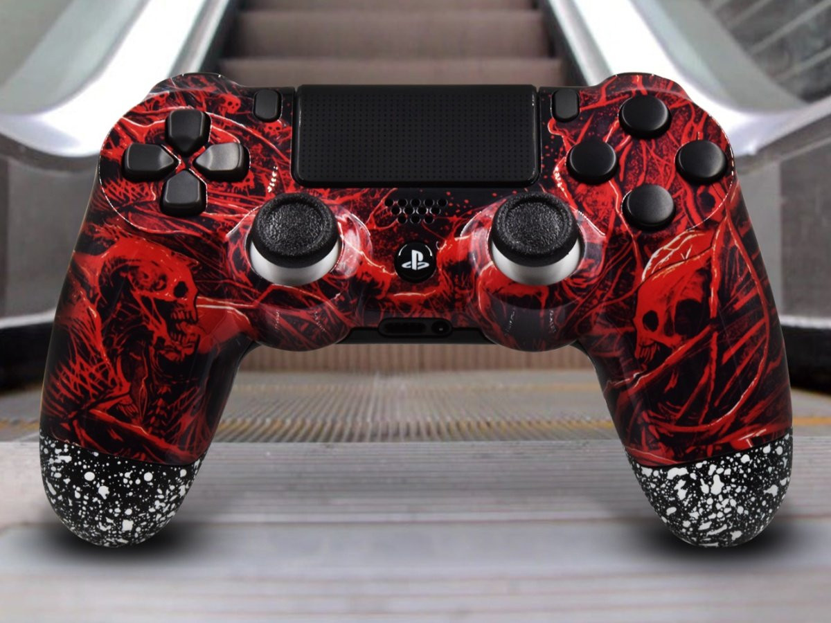 ps4 controller black and red