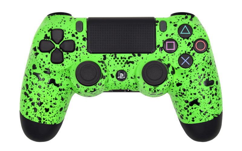 PS4 Pro Rubberized Lime Green Custom Modded Controller