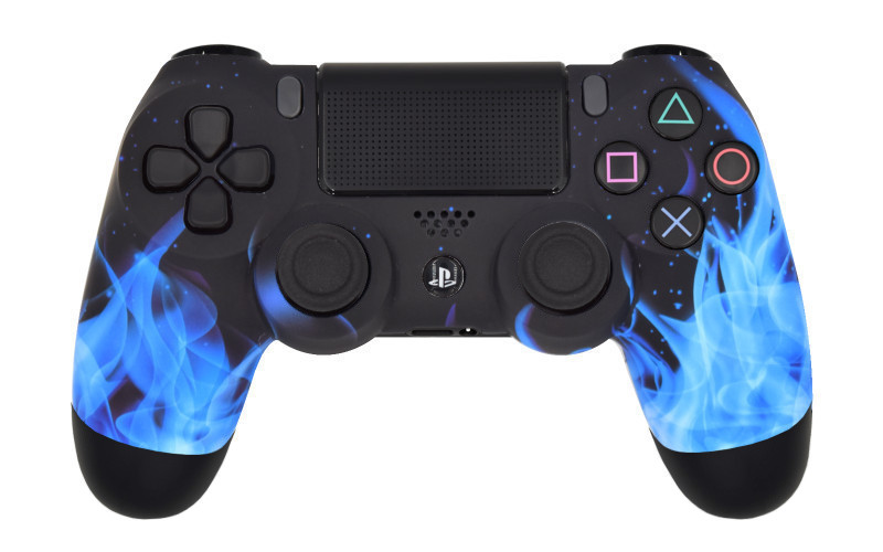 Controlador Modificado Personalizado PS4 Pro Blue Flames