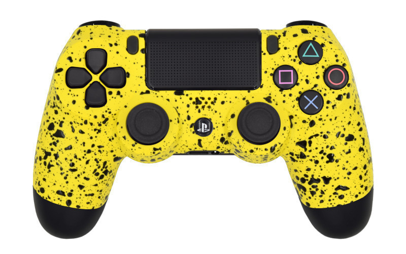PS4 Pro Rubberized Yellow Custom Modded Controller