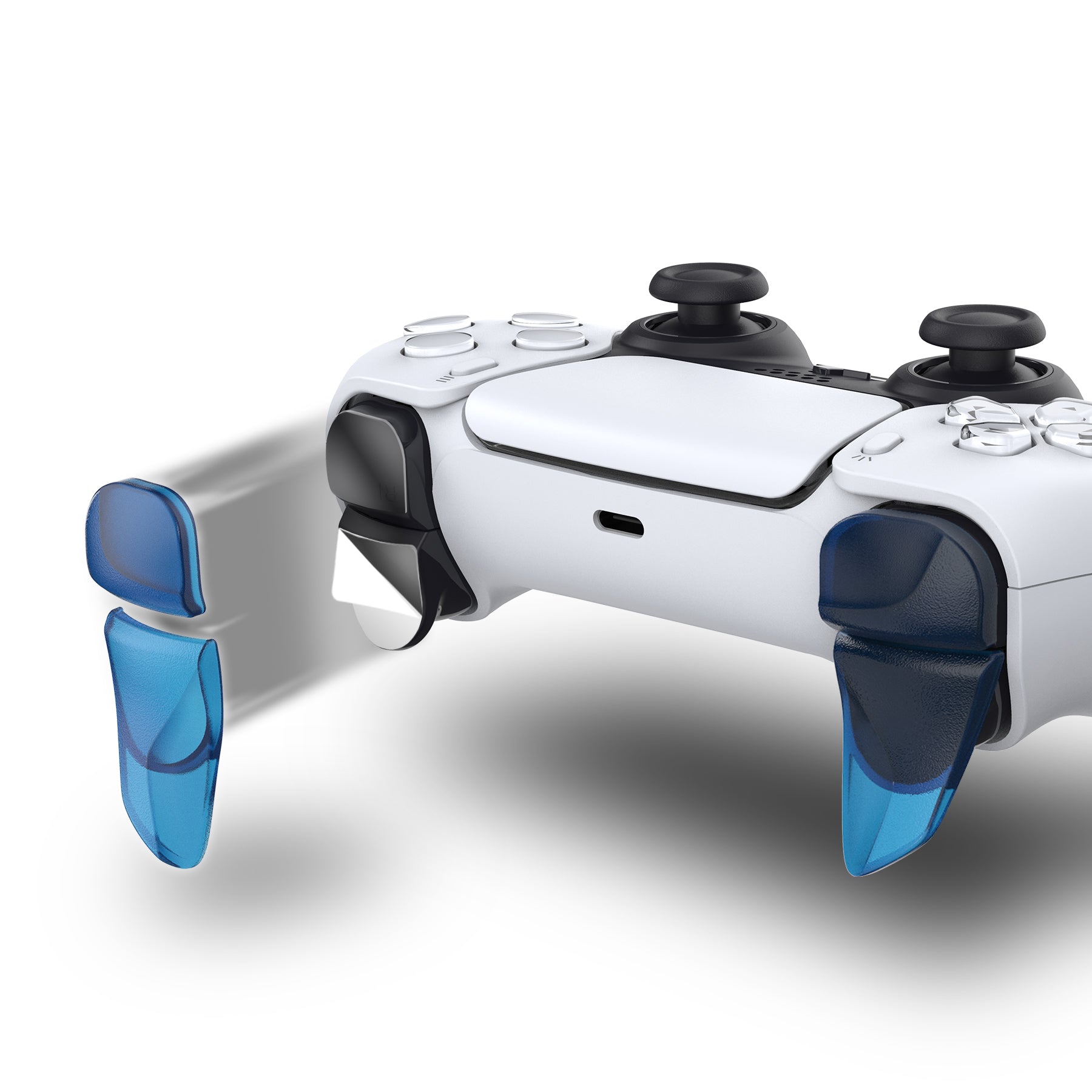 PlayVital PS5 Controller Trigger Extenders - Clear Blue