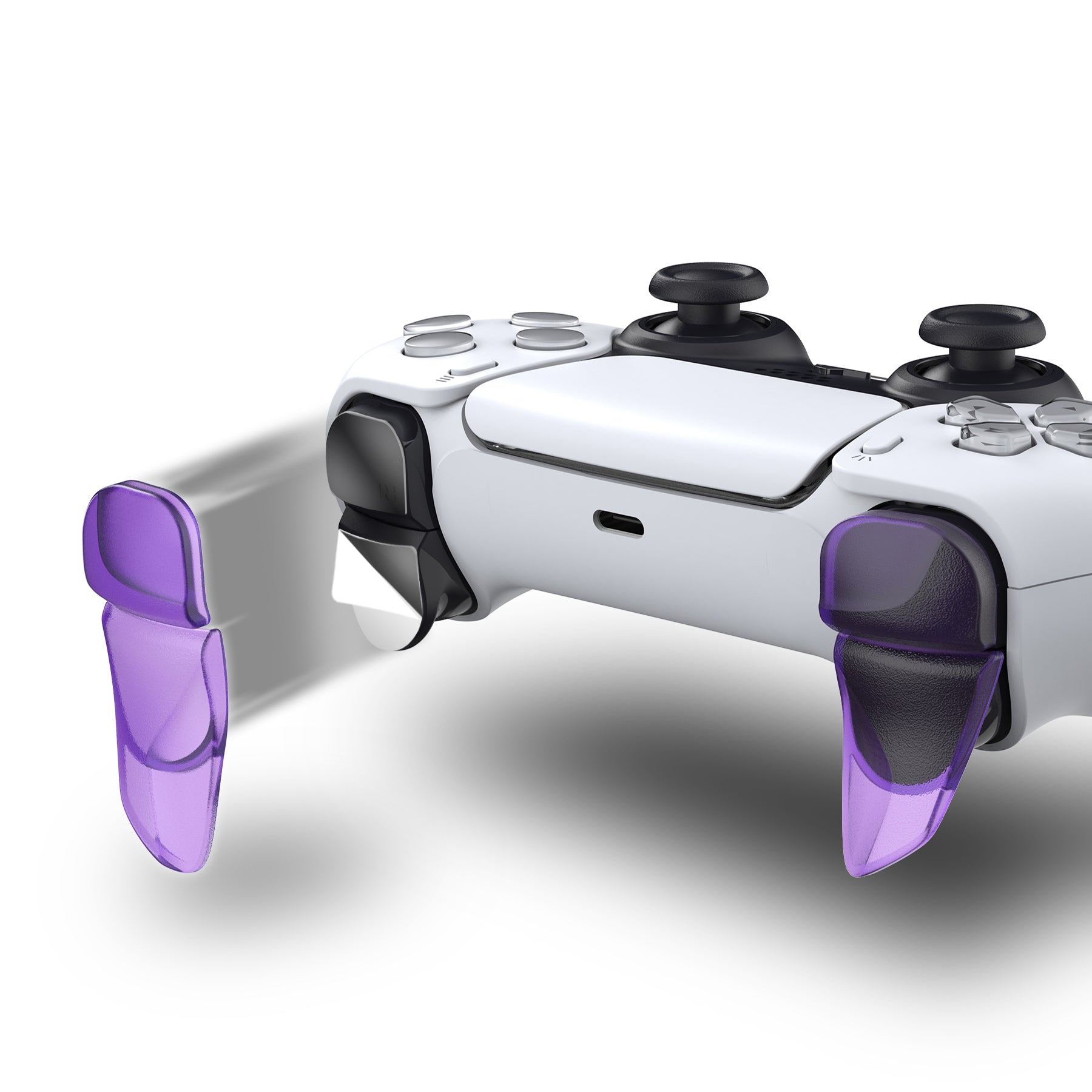 PlayVital PS5 Controller Trigger Extenders - Clear Purple