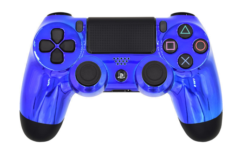 PS4 Chrome Blue Custom Modded Controller