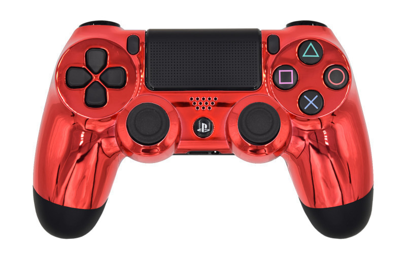 Modded PS4 Rapid Fire Controller - Chrome Red | megamodz.com