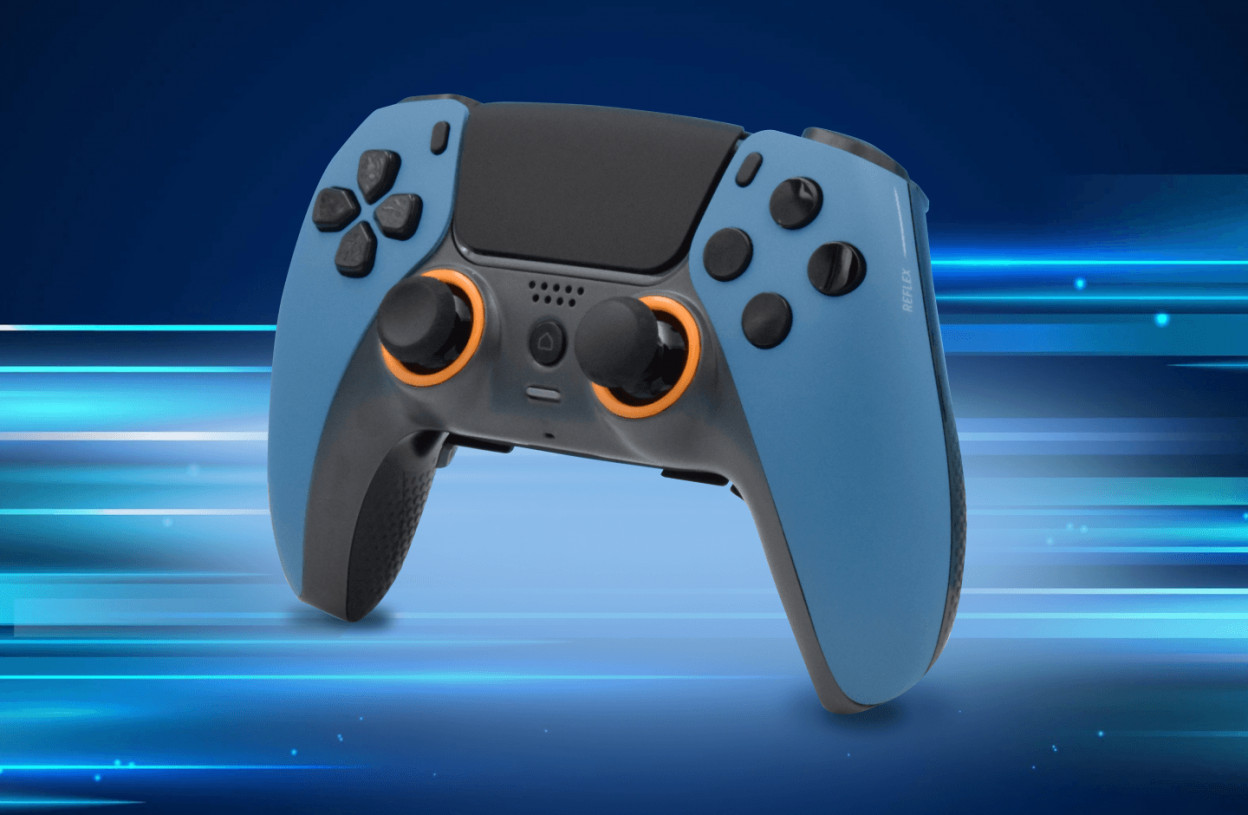 Multi-textured grip for DualSense controller, Blue - Nacon